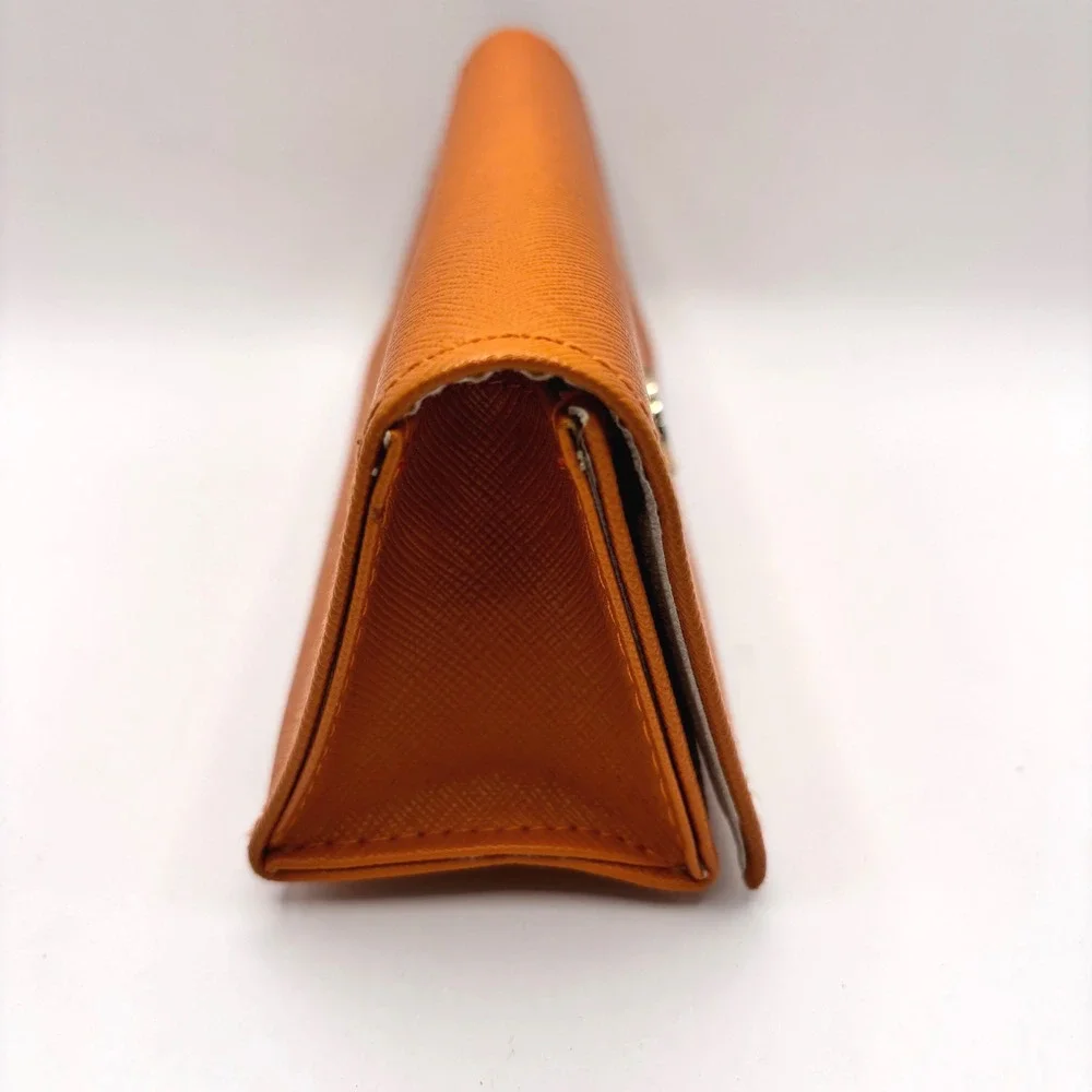 Tory Burch Sunglass Eyeglass Leather Case Gold Logo Magnetic Closure